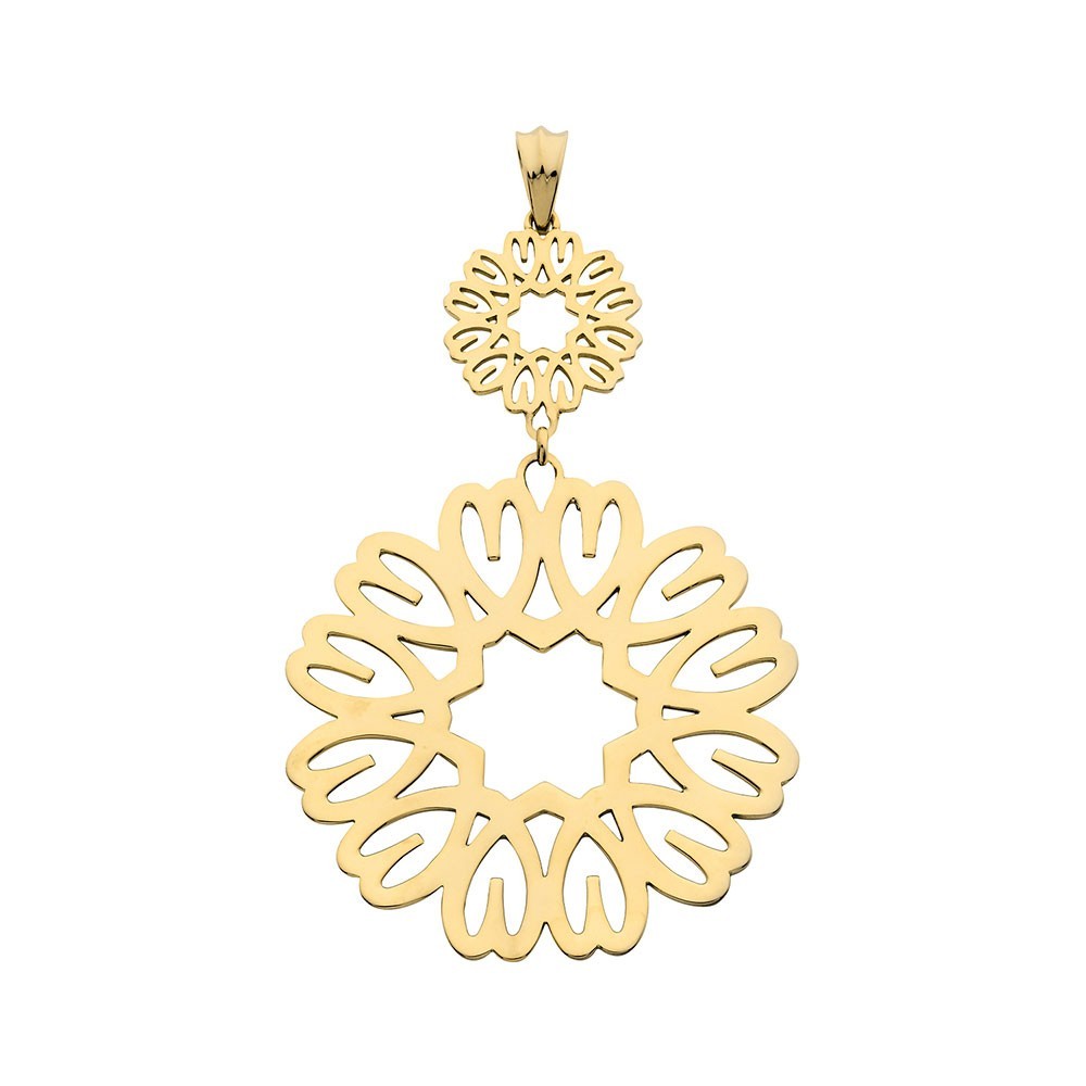 Pendentif Multicoeur Double Argent 925 Or Blanc/Jaune Genève Pendentifs