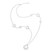 Sautoir Lune Ronde Argent 925 Or Blanc/Jaune Zirconium 95cm Sautoirs