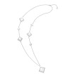 Sautoir Lune Carrée Argent 925 Or Blanc/Jaune Zirconium 100cm Sautoirs