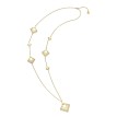 Sautoir Lune Carrée Argent 925 Or Blanc/Jaune Zirconium 100cm Accueil