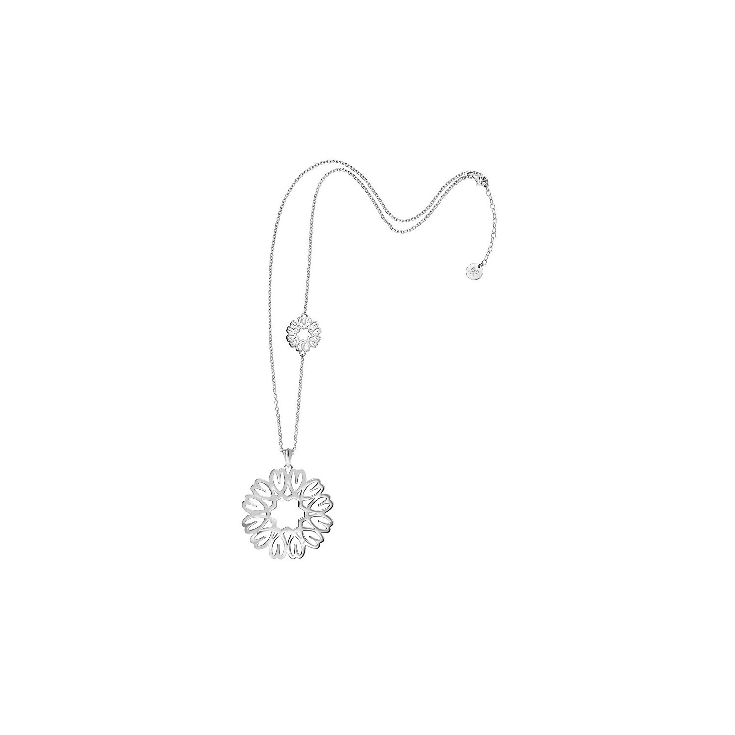 Sautoir Multicoeur Simple Argent 925 Or Blanc/Jaune 90cm Genève Accueil