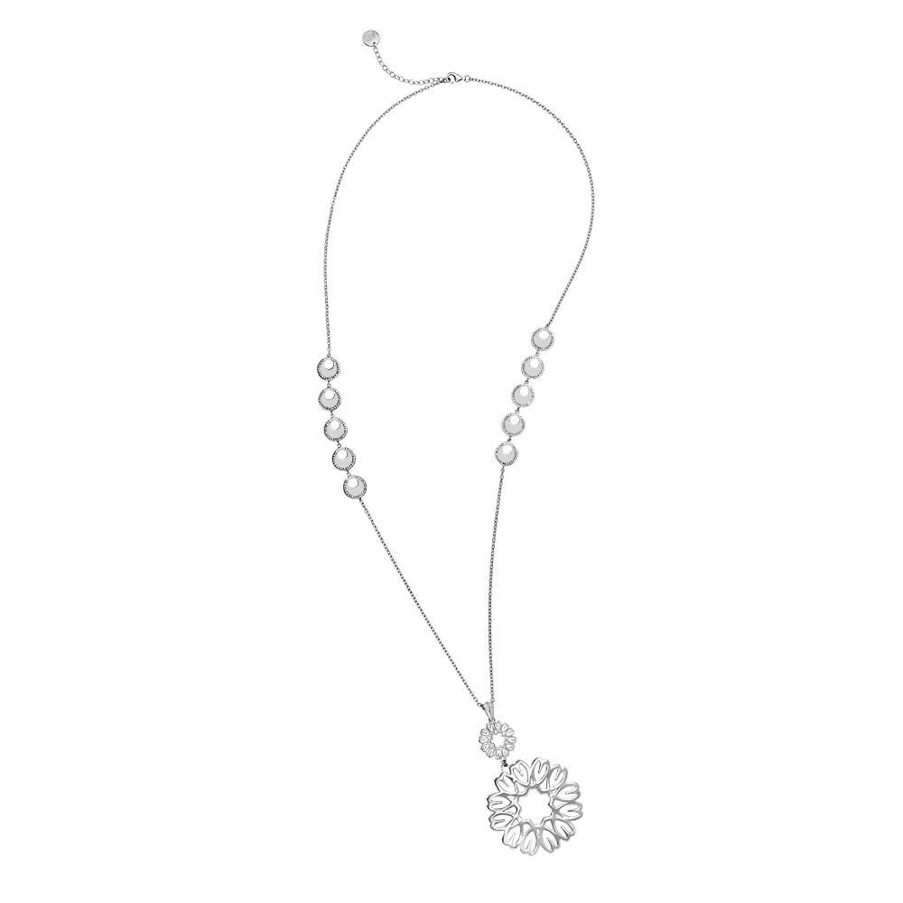 Sautoir Multicoeur Double Argent 925 Or Blanc/Jaune Zirconium 95cm Sautoirs