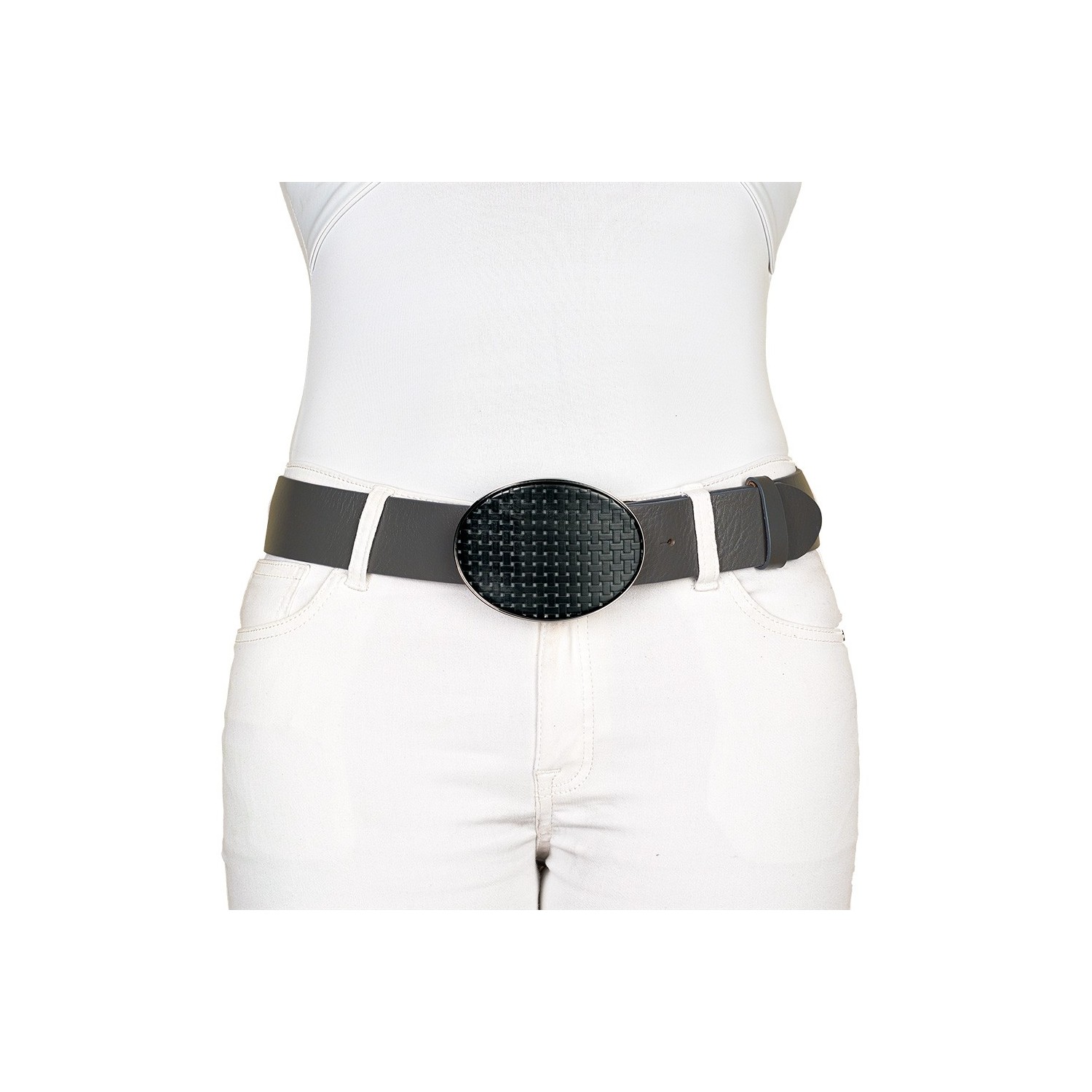 Boucle de Ceinture en Corne Structurée Ovale 40mm Accueil