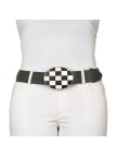 Boucle de ceinture en corne Damier bi-color Boucles de ceintures