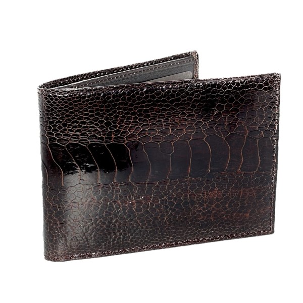 Portefeuille en Patte d'Autruche Cuir Exotique Premium Italie Accueil
