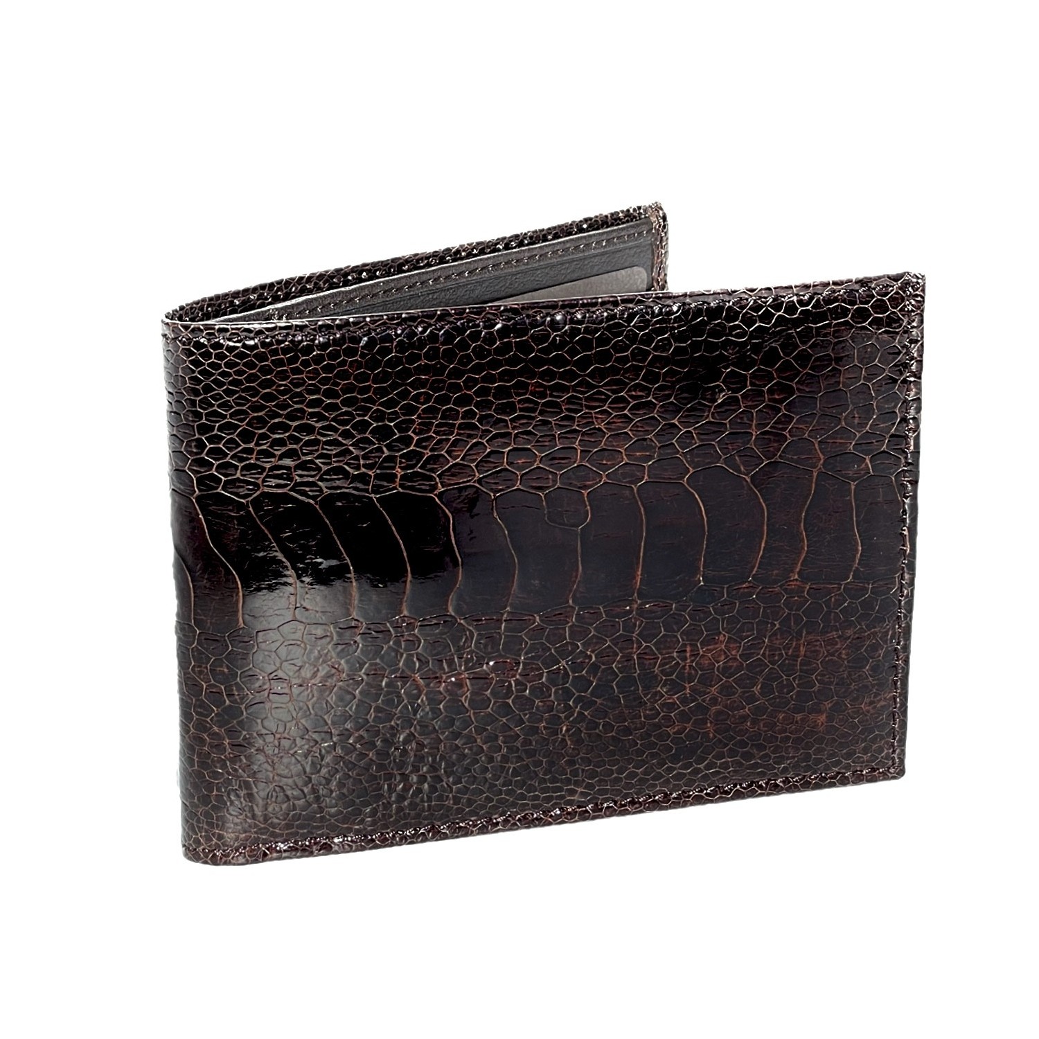 Portefeuille en Patte d'Autruche Cuir Exotique Premium Italie Accueil