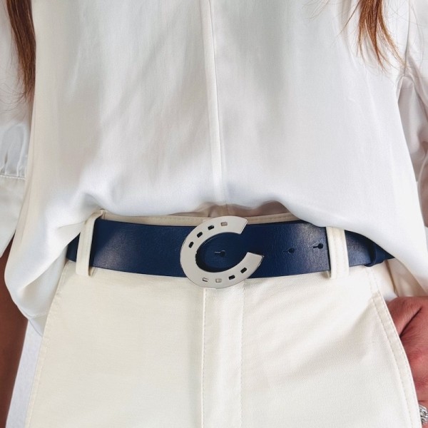 Boucle de Ceinture Fer à Cheval Laiton Palladium 32-40mm Ninamarina Boucles de ceintures