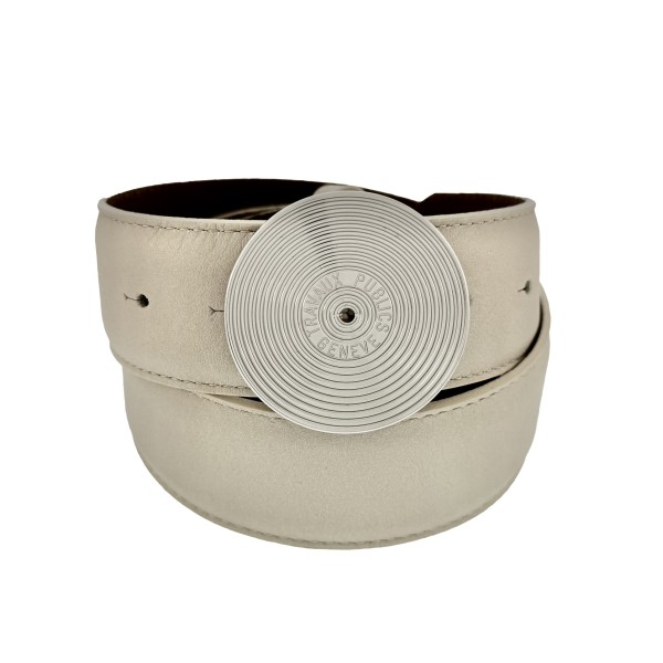 Boucle de Ceinture TPG Travaux Publics Genève Laiton Palladium 38-40mm Boucles de ceintures