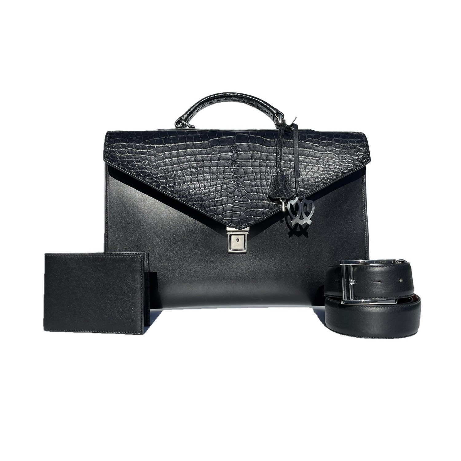 Porte-Documents C2 Cuir Alligator Véritable Accueil