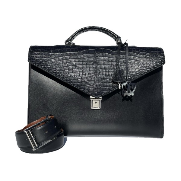 Porte-Documents C2 Cuir Alligator Véritable Accueil