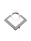 Boucle de ceinture Lune carrée, aspect or blanc avec 33 Swarowski Cry Diamant