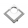 Boucle de ceinture Lune carrée, aspect or blanc avec 33 Swarowski Cry Diamant