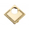 Boucle de ceinture Lune carrée, aspect or jaune avec 33 Swarowski Golden
