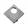 Boucle de ceinture Lune carrée, aspect zamac avec 33 Swarowski Cry diamant