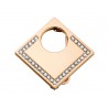 Boucle de ceinture Lune carrée, aspect or rose avec 33 Swarowski Cry diamant